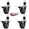 Service Caster 3.5'' Maroon Poly Swivel 1-7/8'' Expanding Stem Caster Set with Brake, 4PK SCC-EX20S3514-PPUB-MRN-PLB-178-4 - alternate 4